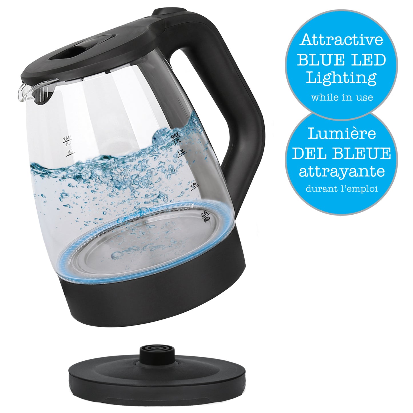 Glass Kettle 1.7L - Black