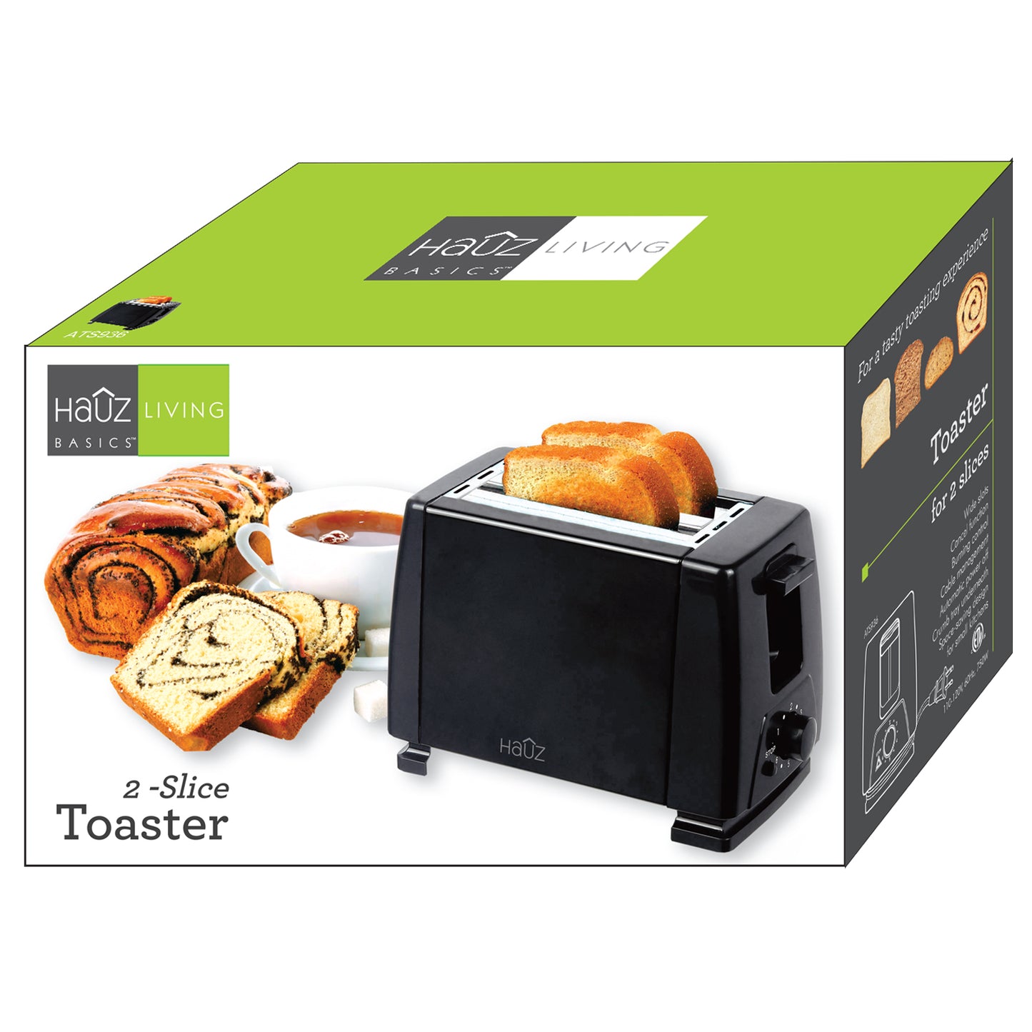 2 Slice Toaster - Black